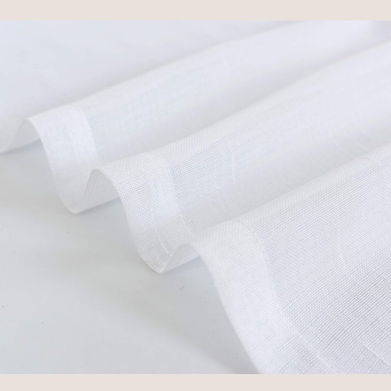 Randall Faux Linen Window Curtains Snow White Sheer Open Weave Window Treament for Living Room Bedroom,Grommet Sheer Privacy with Light Filtering,Modern Style Veil Drapes Sets of 2, 54"x95" - Image 4